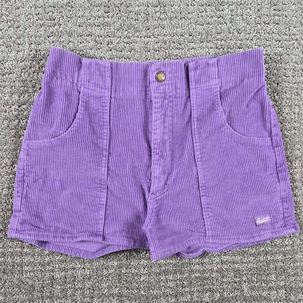 Hammies Corduroy Shorts Womens 32 Purple Longriders 70s Retro Beachwear Surf